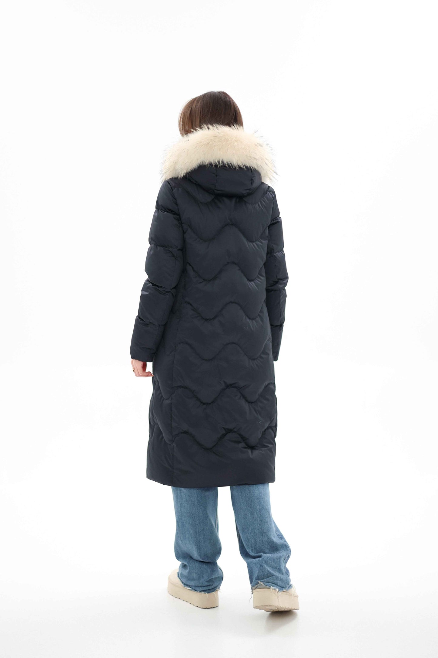 Genuine Fur Trim Down Fill Coat