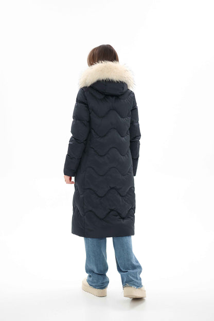 Genuine Fur Trim Down Fill Coat