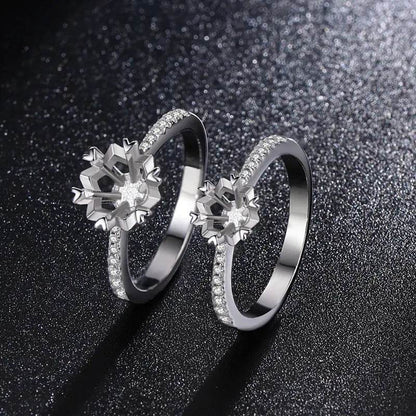 S925 Moissanite 1ct Snowflake Silver Ring - Solstik