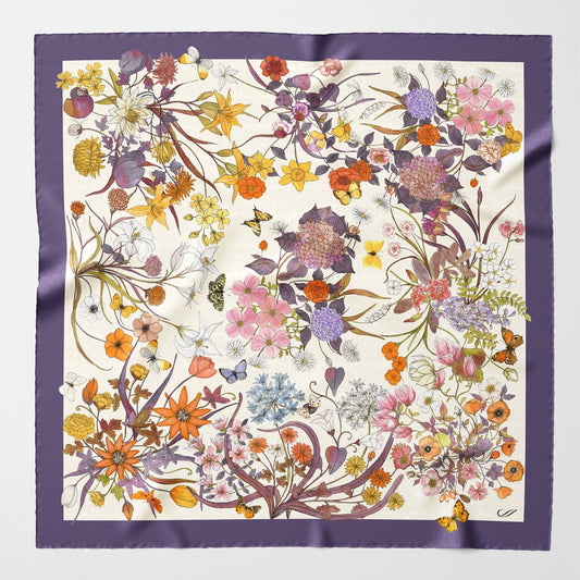 Flora - Silk Foulard - Violet - Solstik