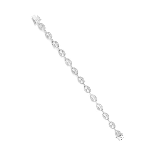 14K White Gold Diamond Prong Set Bracelet - 7" - Solstik