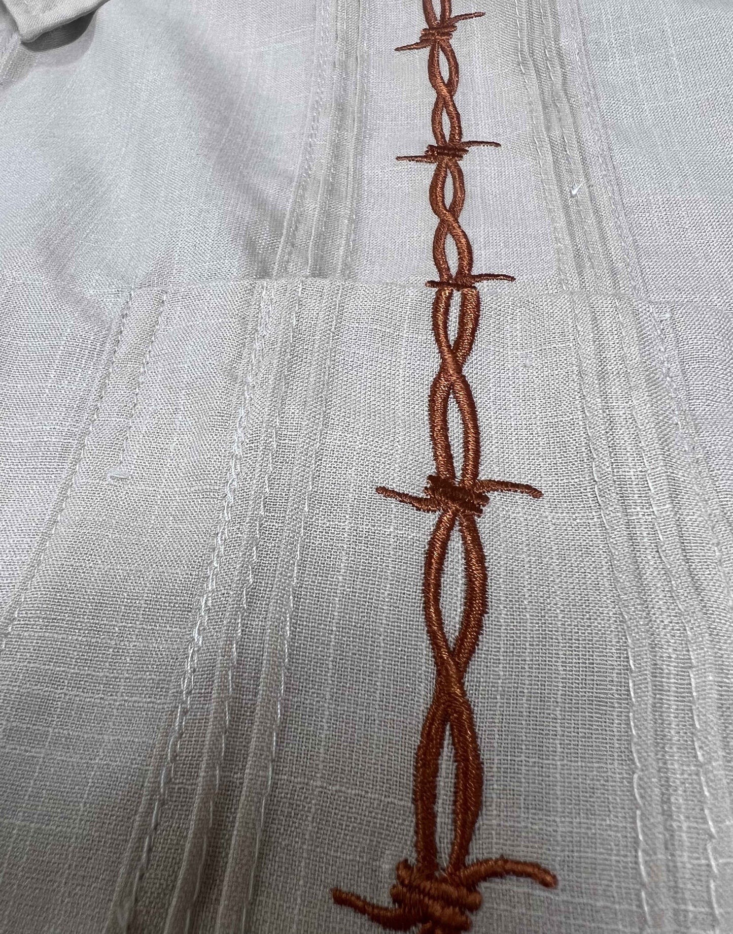 Guayabera - Burnt Orange Barbed Wire