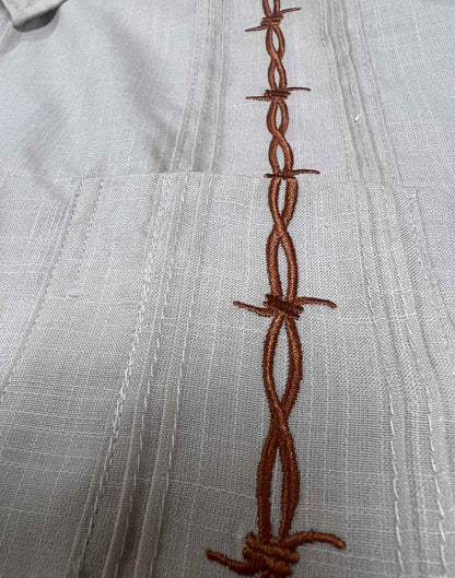 Guayabera - Burnt Orange Barbed Wire