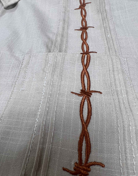 Guayabera - Burnt Orange Barbed Wire