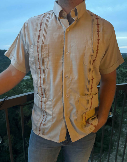 Guayabera - Burnt Orange Barbed Wire