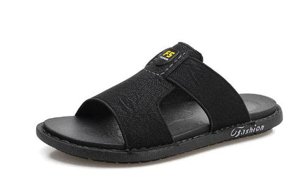 Men's Soft Sole Leather Non-Slip Flip Flops Shoes - Solstik