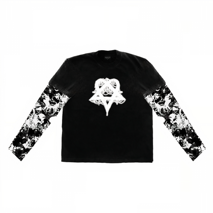BL OVERLAPPING DIVINITY TEE WITH CAMO MESH SLEEVES