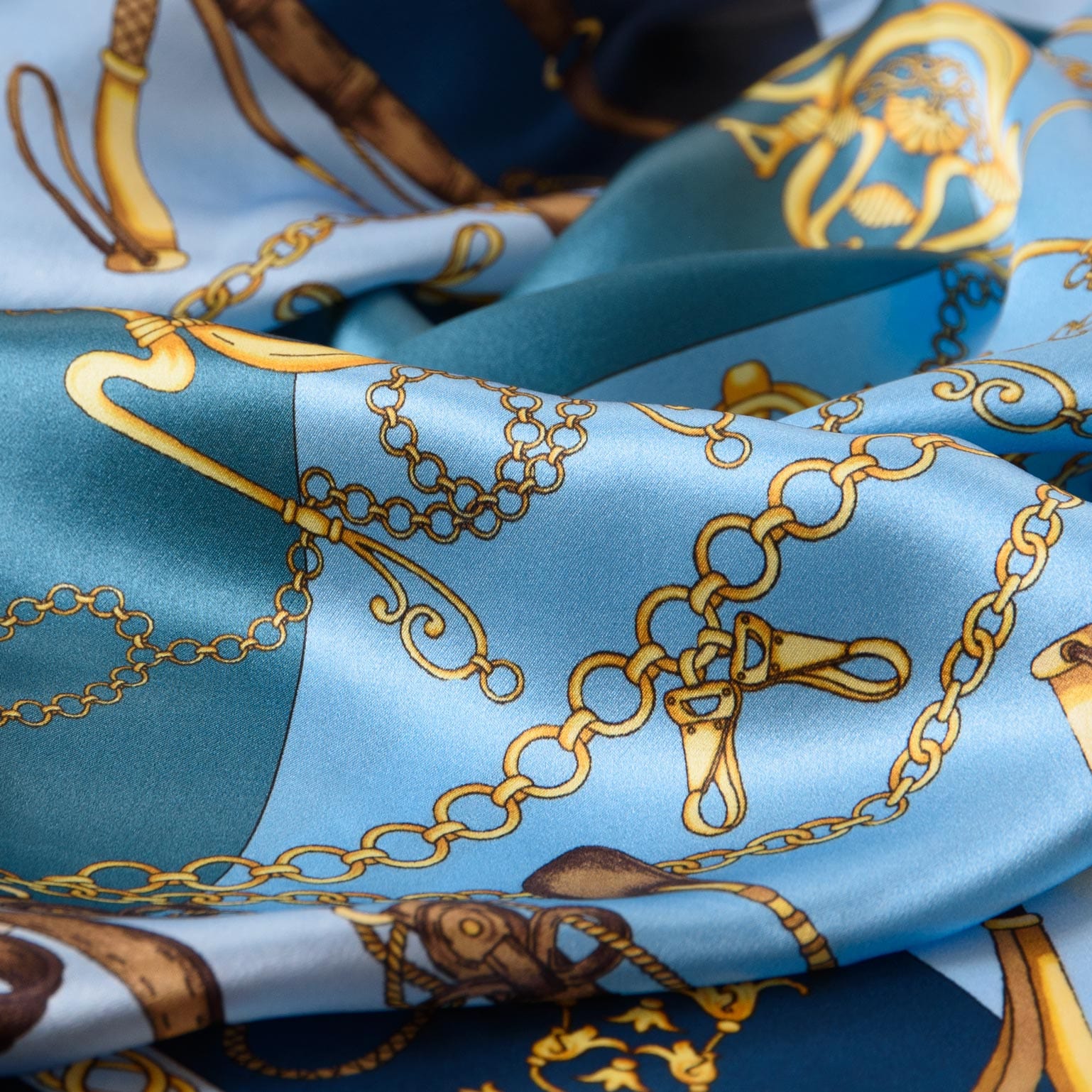 Gabriella - Silk Foulard - Azure - Solstik