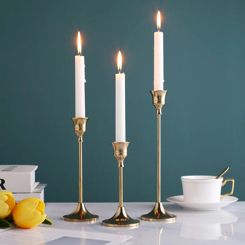 Elegant Vintage Gold Candle Holder - Solstik #