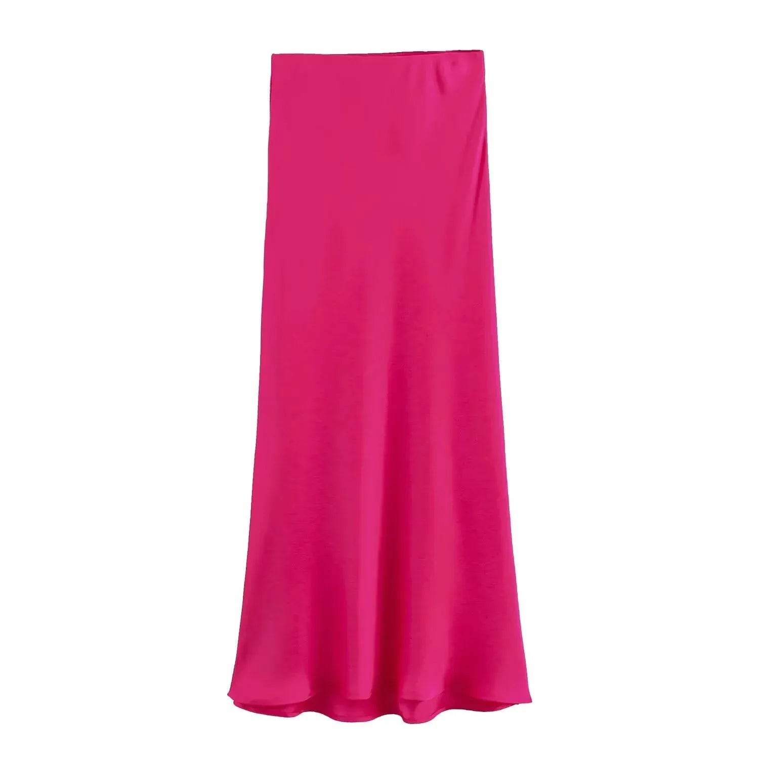 Ladies' Satin Midi Skirt - Solstik