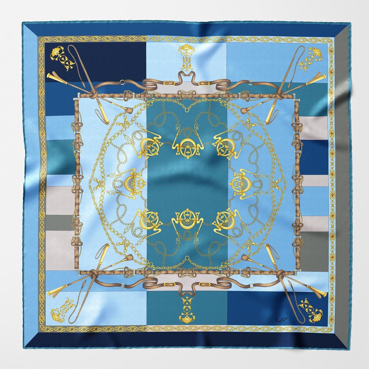 Gabriella - Silk Foulard - Azure - Solstik