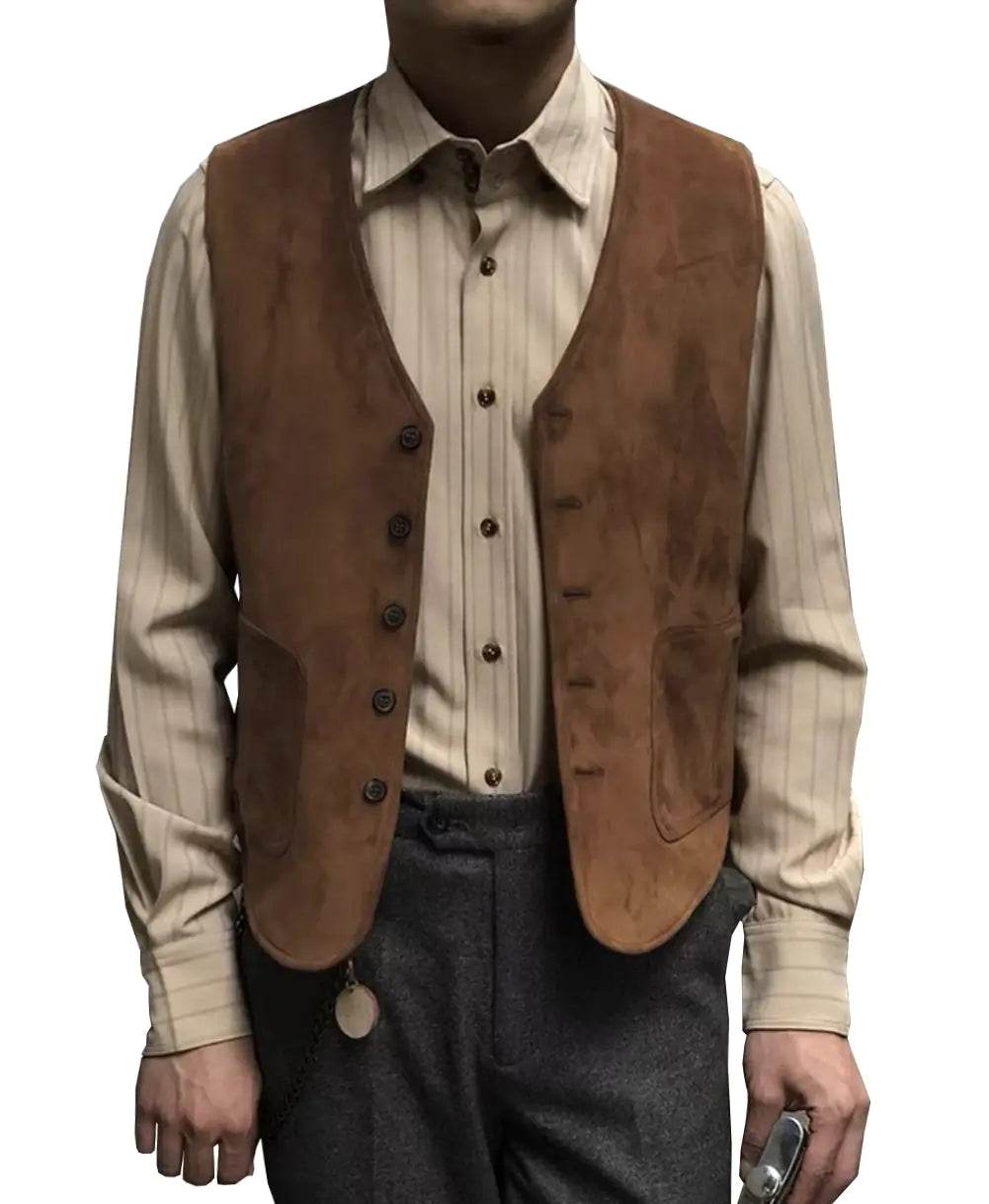 Men's Warm Suede Vest for Business Wear - Solstik