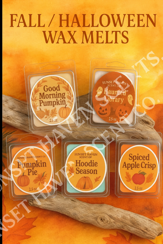 Fall & Halloween Wax Melts – 2.5 oz Clamshells | Cozy & Spooky Scents