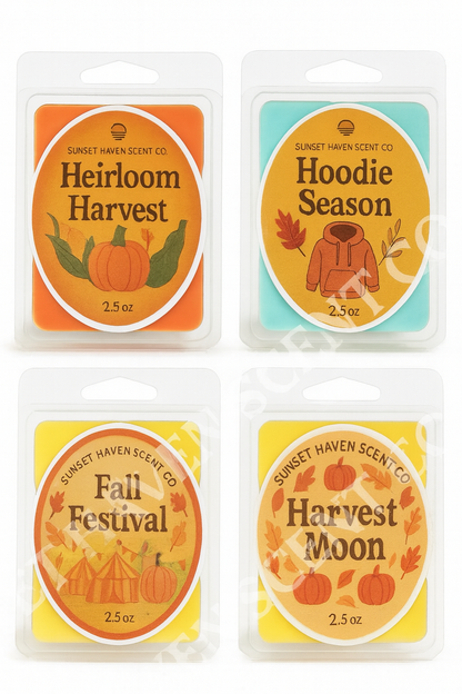 Fall & Halloween Wax Melts – 2.5 oz Clamshells | Cozy & Spooky Scents