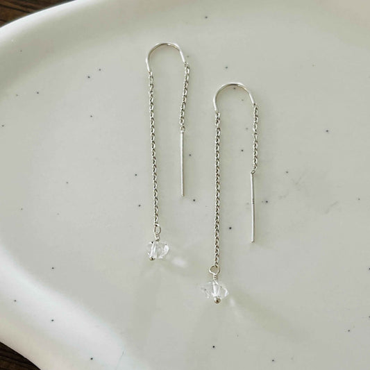 HERKIMER DIAMOND THREADER EARRINGS