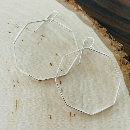 SILVER OCTAGON HOOPS