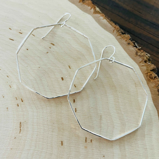 SILVER OCTAGON HOOPS