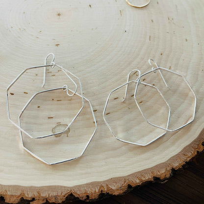 SILVER OCTAGON HOOPS