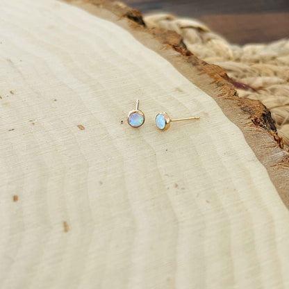SMALL OPAL STUD EARRINGS