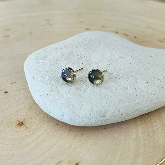 LABRADORITE STUD EARRINGS