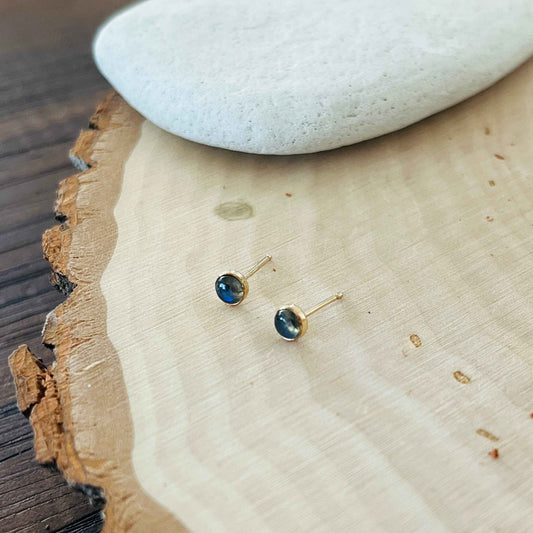 LABRADORITE STUD EARRINGS