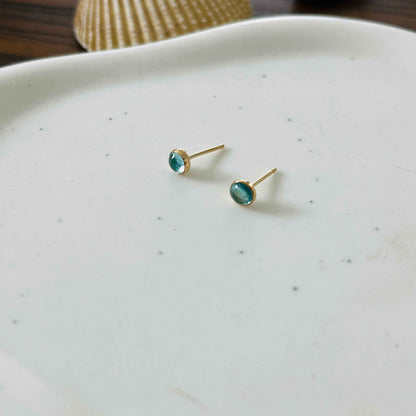 BLUE APATITE STUDS EARRINGS