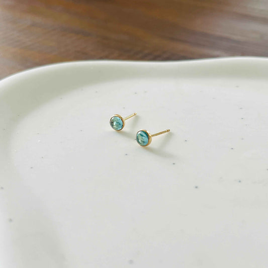 BLUE APATITE STUDS EARRINGS