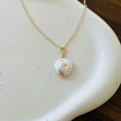 TYLA COIN PEARL NECKLACE