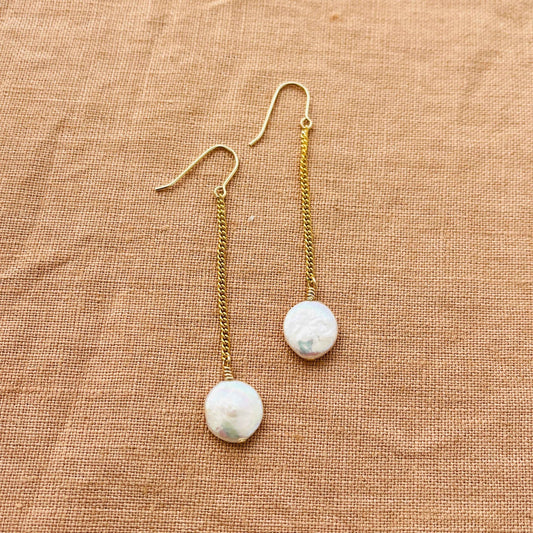 LUMARE COIN PEARL EARRINGS