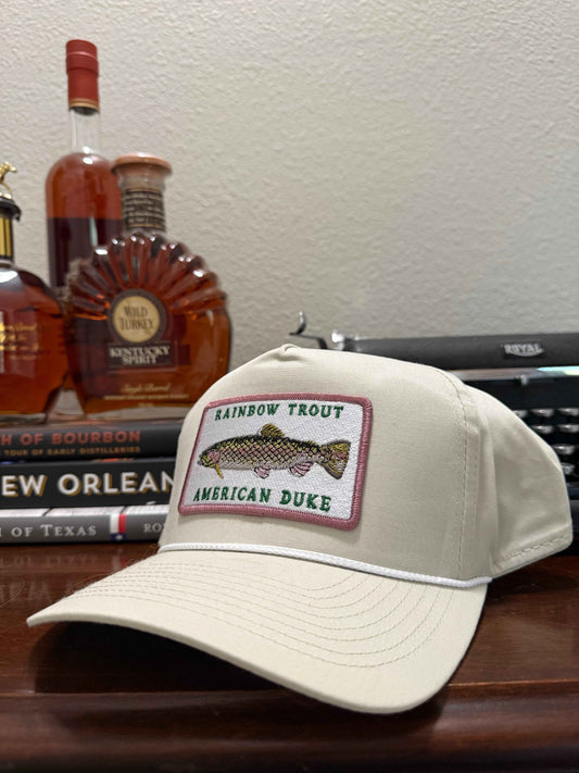 Rainbow Trout Patch Cap - Tan Rope Hat