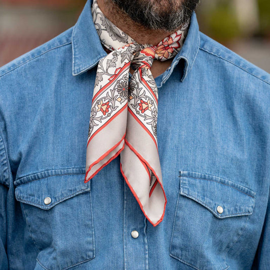 Carrara - Silk Neckerchief - Rosewood - Solstik