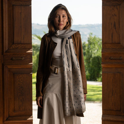 Atri - Long Silk Scarf - Sand - Solstik