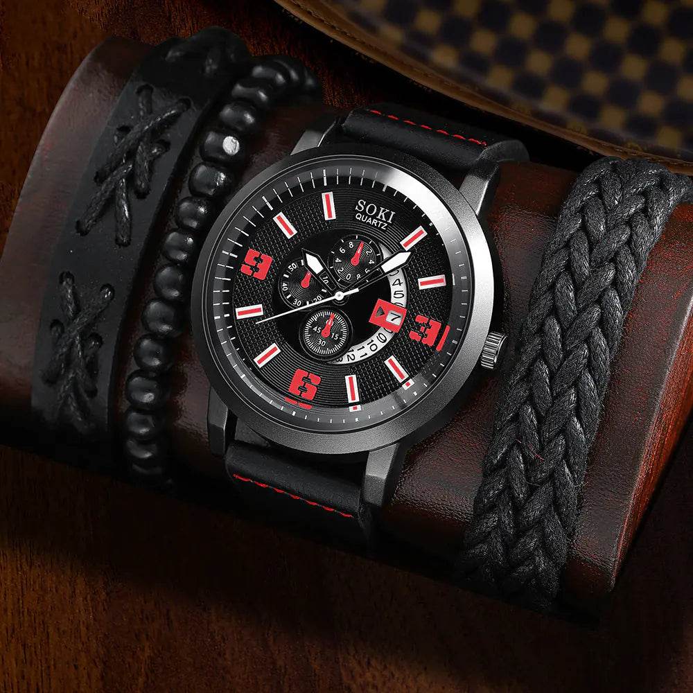 Men's Business Quartz Watch Set -Fashion Jewelry - Solstik