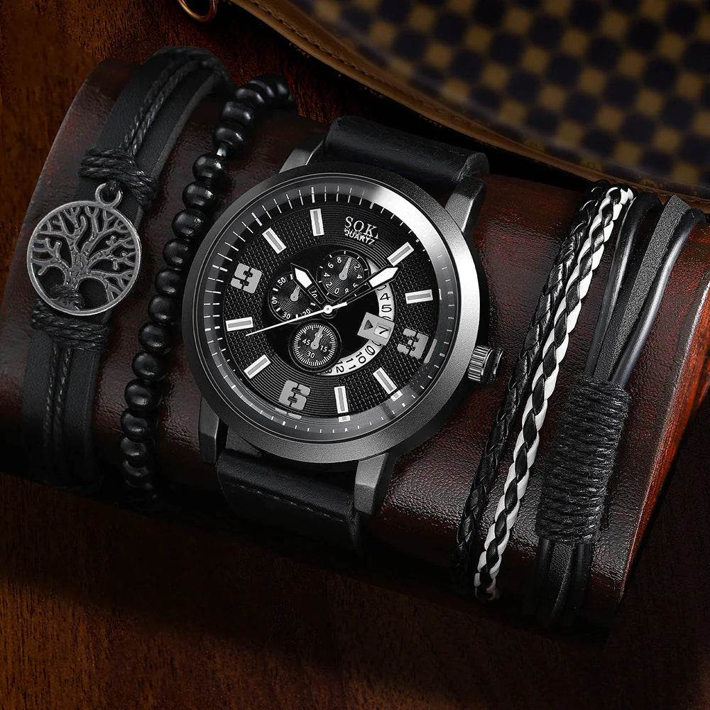 Men's Business Quartz Watch Set -Fashion Jewelry - Solstik