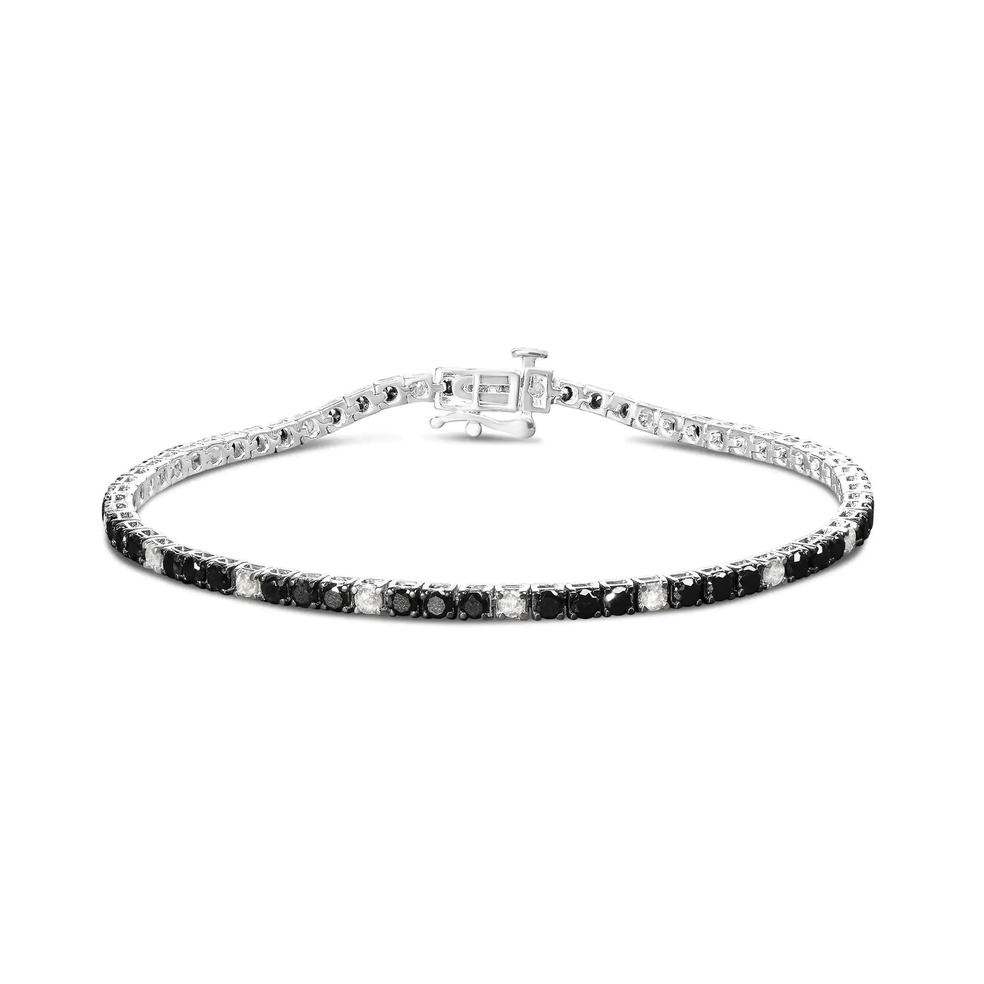 .925 Sterling Silver Diamond Harmony Bracelet 7.25" - Solstik