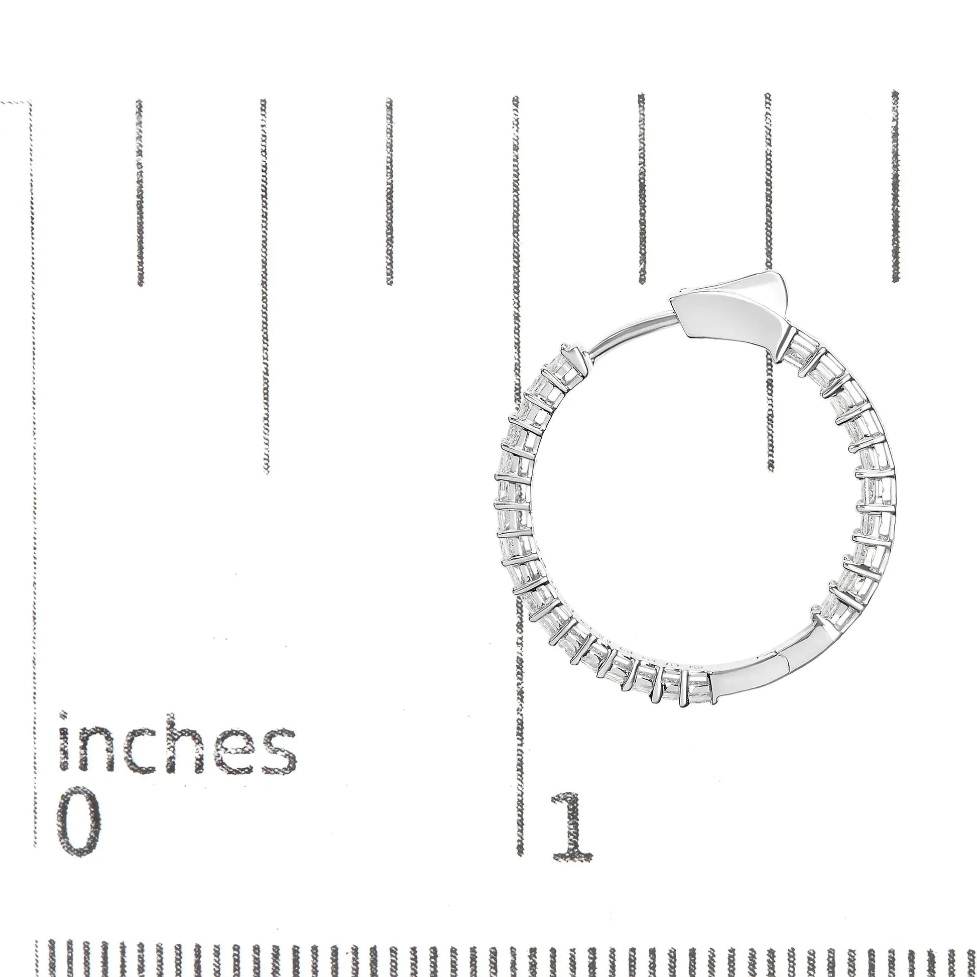 14K Princess Cut Diamond Hoop Earrings - Solstik