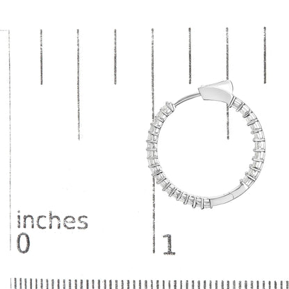14K Princess Cut Diamond Hoop Earrings - Solstik