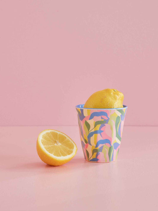 Medium Melamine Cup - Blue - Jungle Fever Print