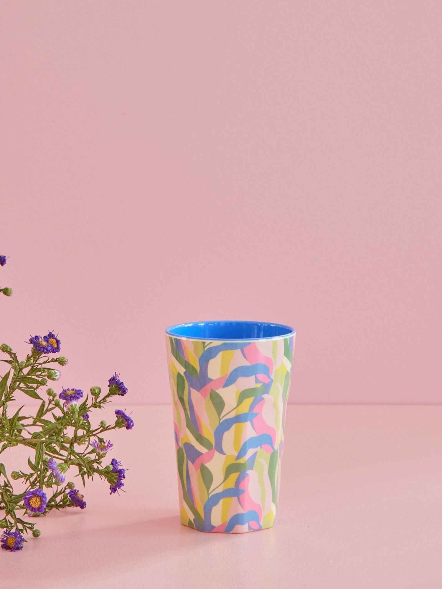 Melamine Tall Cup - Blue - Jungle Fever Print