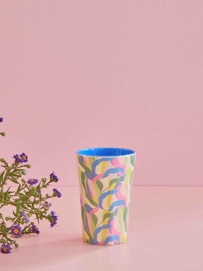 Melamine Tall Cup - Blue - Jungle Fever Print