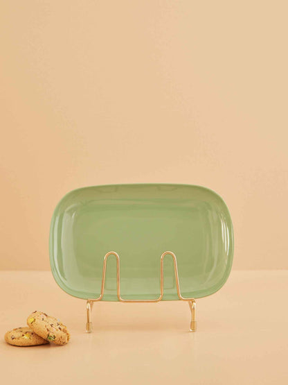 Medium Melamine Rectangular Plate - Green