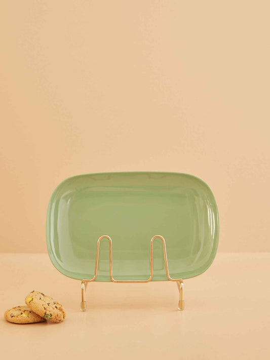 Medium Melamine Rectangular Plate - Green