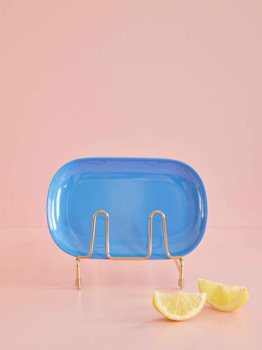 Small Melamine Rectangular Plate - Sky Blue