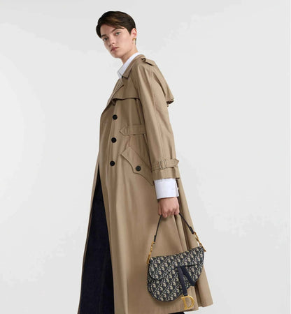 Saddle Bag with Strap Blue Oblique Jacquard