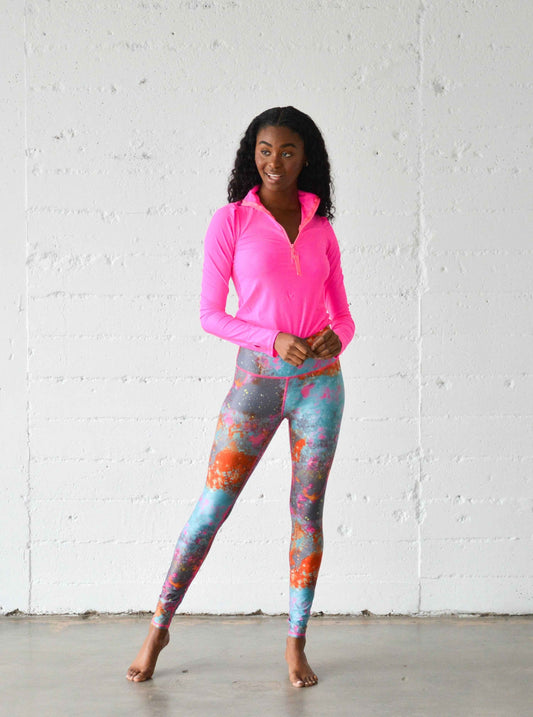 Women's UPF 50+ Sun Protective Swim Leggings - Koi Pond