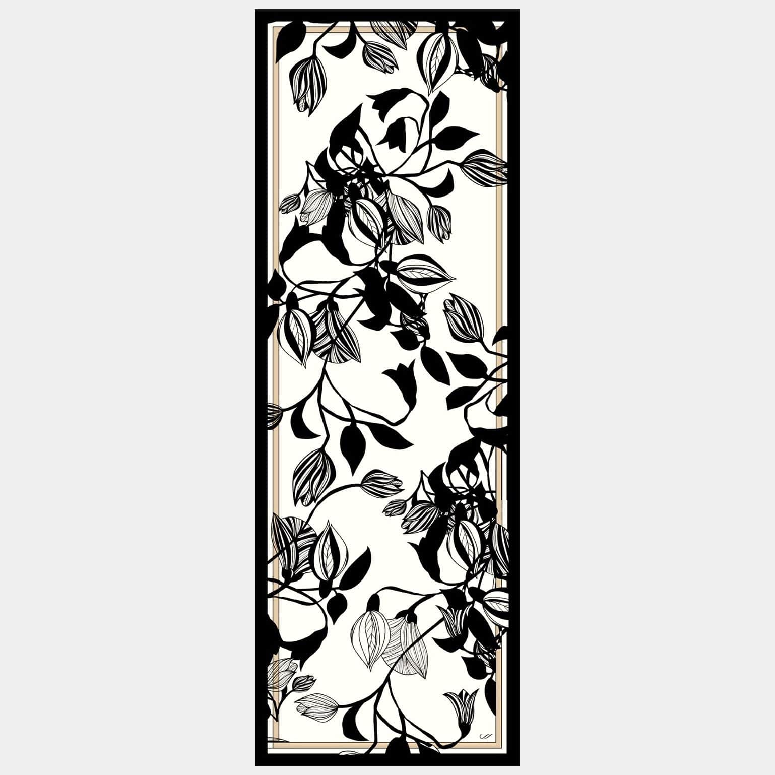 Cara - Silk Scarf Shawl - Soft White & Black - Solstik