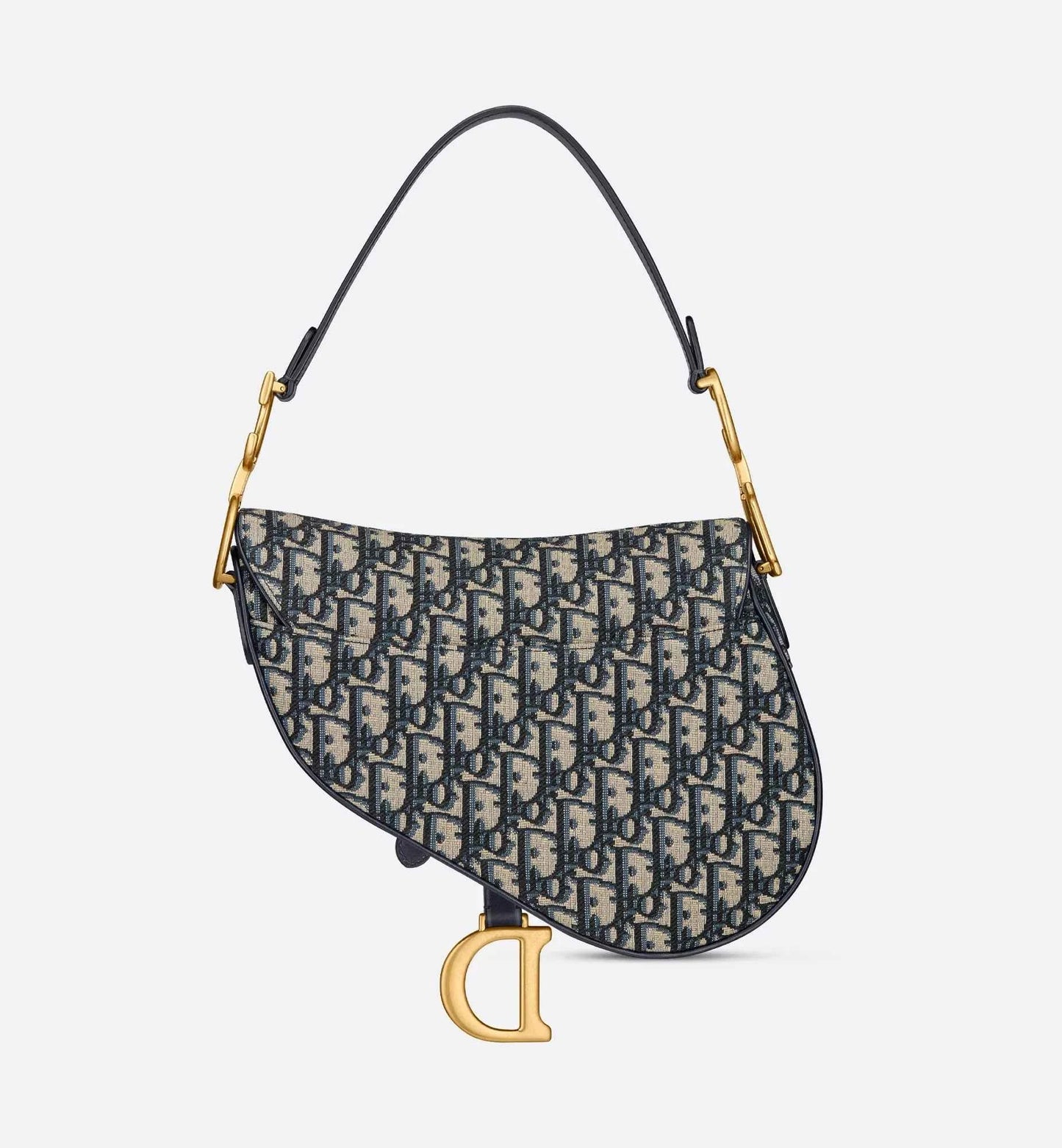 Saddle Bag with Strap Blue Oblique Jacquard