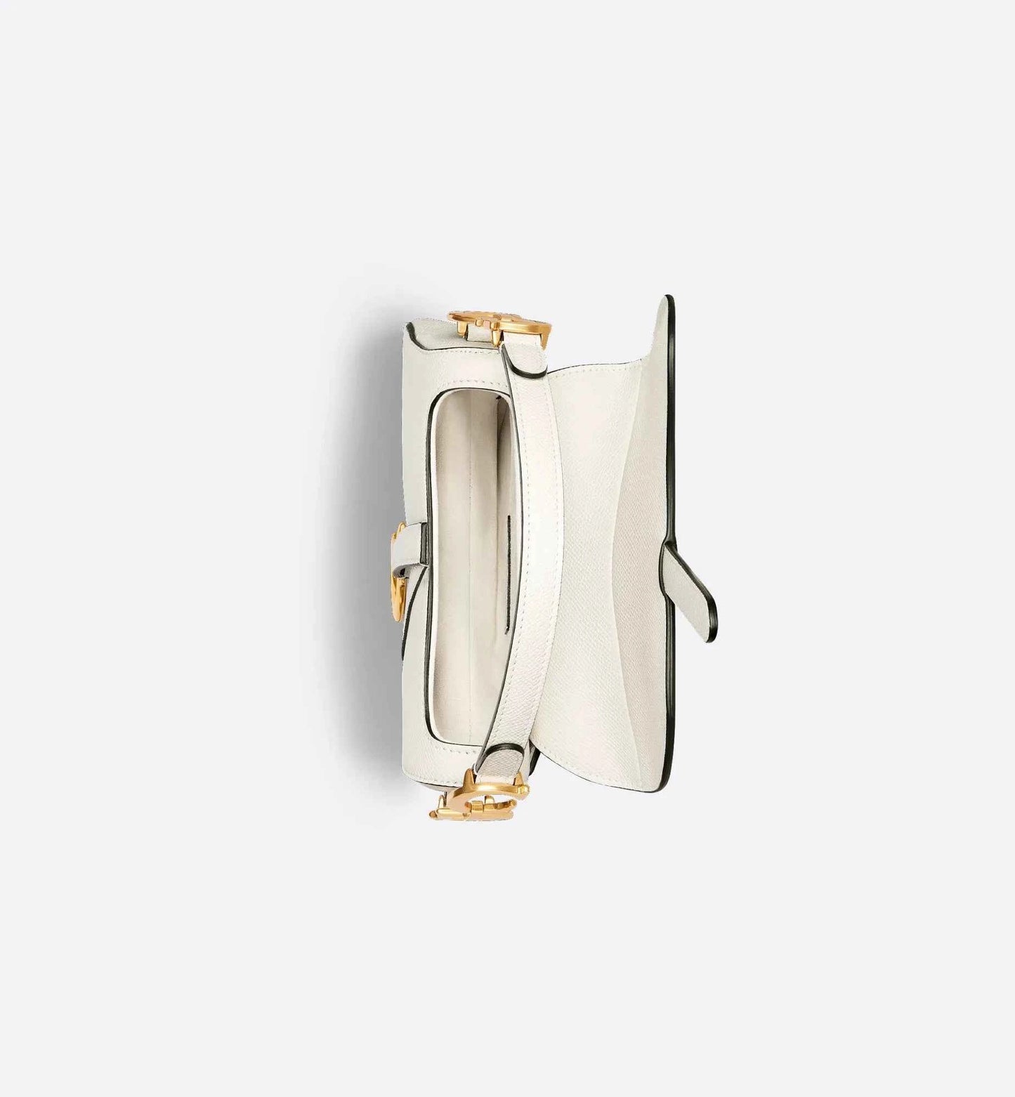 Mini Saddle Bag with Strap Latte Grained Calfskin