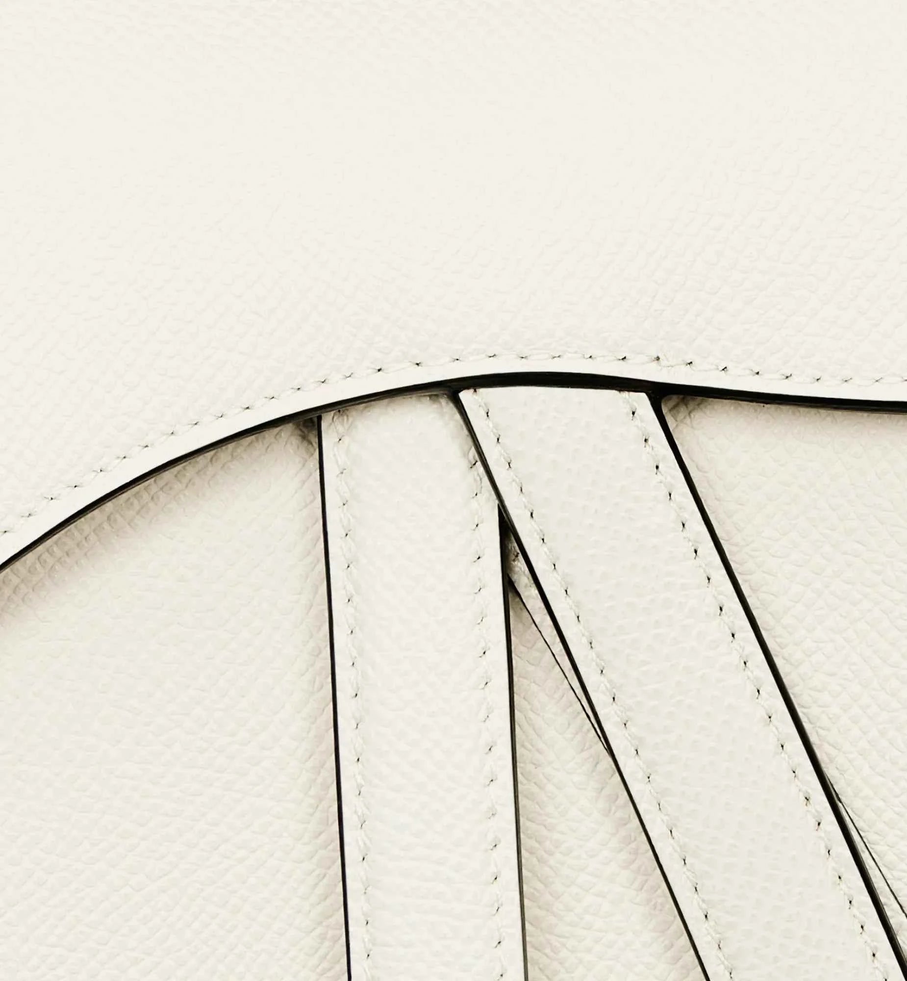 Mini Saddle Bag with Strap Latte Grained Calfskin