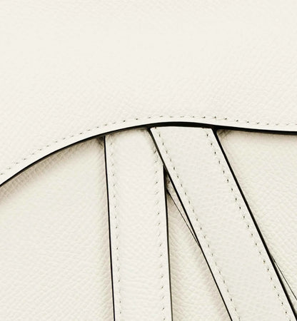 Mini Saddle Bag with Strap Latte Grained Calfskin